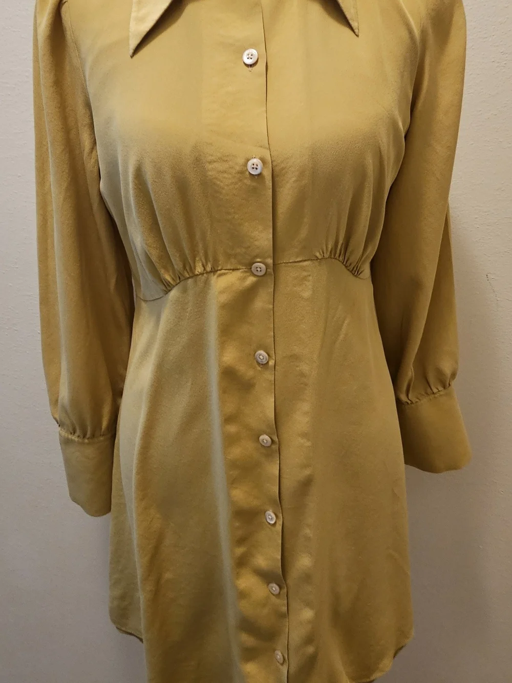 Kate Spade Women's Mustard Button-Front Shirt Dress, size 6.